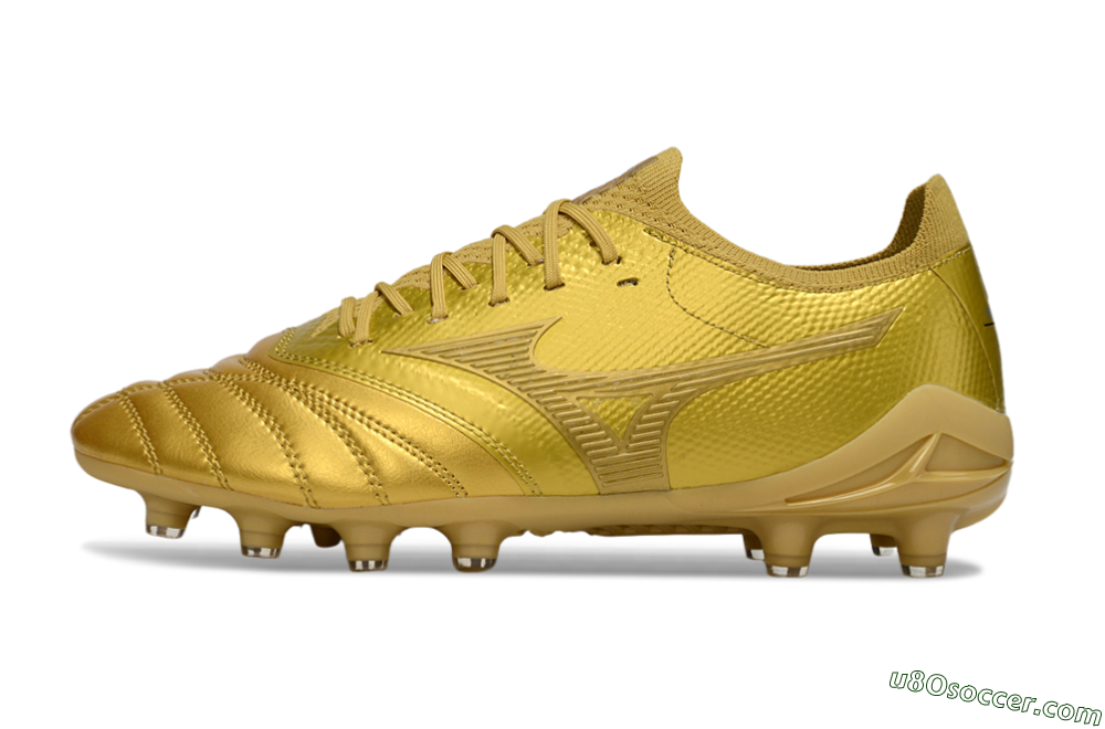 Mizuno Morelia Neo 4 FG Firm Ground Soccer Cleats - Gold/Metallic Gold/Shiny Gold 2