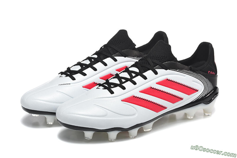Adidas Copa Pure 2 FG Firm Ground Soccer Cleats - White/Crimson Red/Black 5