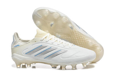 Adidas Copa Pure 2 FG Firm Ground Soccer Cleats - White/Light Gray/Blue