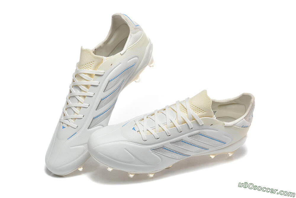 Adidas Copa Pure 2 FG Firm Ground Soccer Cleats - White/Light Gray/Blue 6