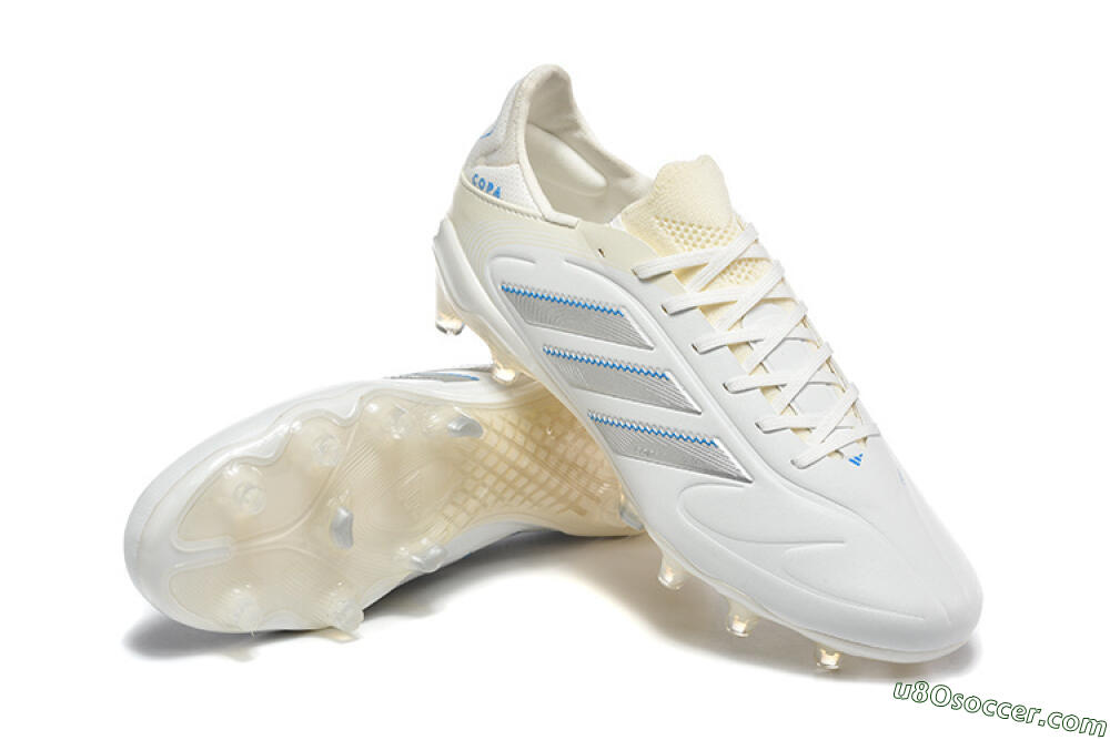Adidas Copa Pure 2 FG Firm Ground Soccer Cleats - White/Light Gray/Blue 4
