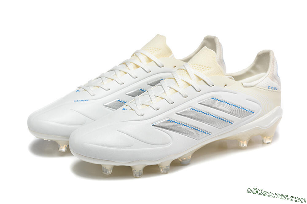 Adidas Copa Pure 2 FG Firm Ground Soccer Cleats - White/Light Gray/Blue 5