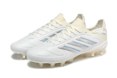 Adidas Copa Pure 2 FG Firm Ground Soccer Cleats - White/Light Gray/Blue