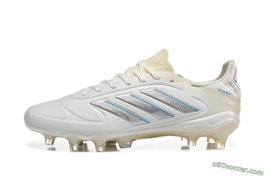 Adidas Copa Pure 2 FG Firm Ground Soccer Cleats - White/Light Gray/Blue 2