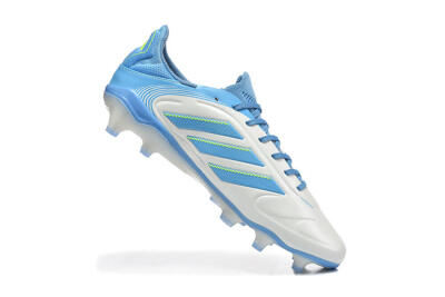 Adidas Copa Pure 2 FG Firm Ground Soccer Cleats - White/Sky Blue/Neon Green