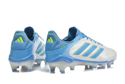 Adidas Copa Pure 2 FG Firm Ground Soccer Cleats - White/Sky Blue/Neon Green