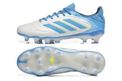 Adidas Copa Pure 2 FG Firm Ground Soccer Cleats - White/Sky Blue/Neon Green