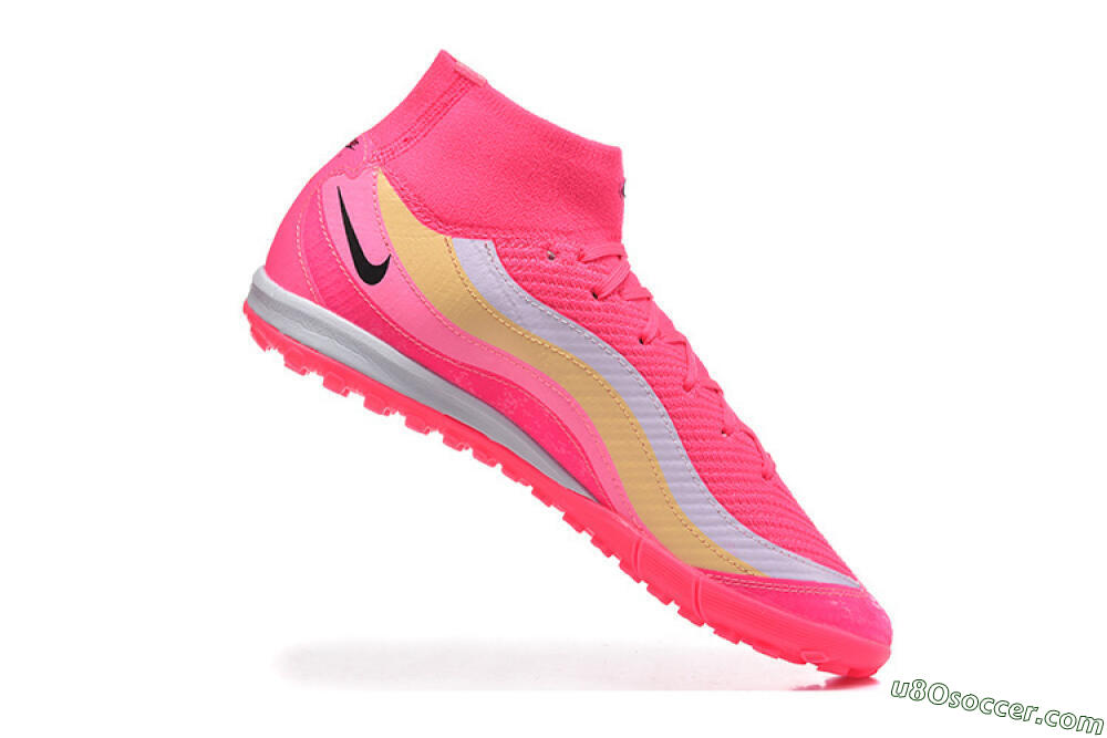 Nike Air Zoom Mercurial Superfly 10 Elite TF Artificial Turf Soccer Shoes - Pink/Electric Pink/Lemon Yellow 7