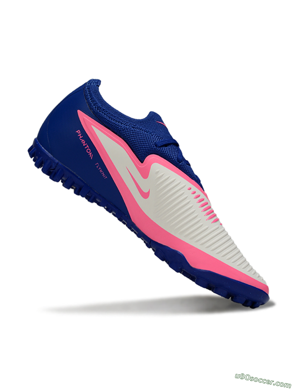 Nike Phantom 6 Low Elite TF Artificial Turf Soccer Shoes - Blue/Vibrant Pink/Light Grey 4