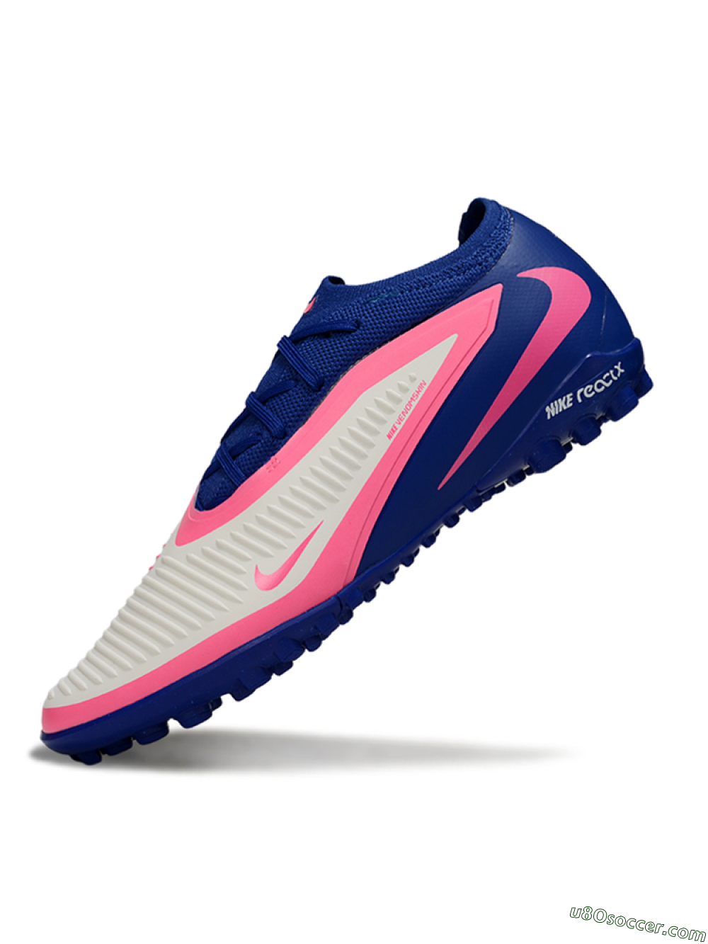 Nike Phantom 6 Low Elite TF Artificial Turf Soccer Shoes - Blue/Vibrant Pink/Light Grey 5