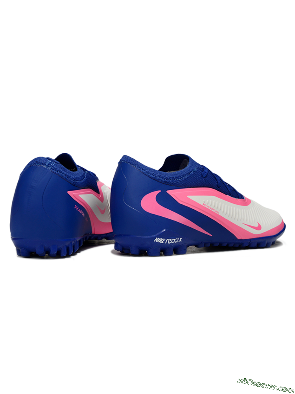 Nike Phantom 6 Low Elite TF Artificial Turf Soccer Shoes - Blue/Vibrant Pink/Light Grey 6