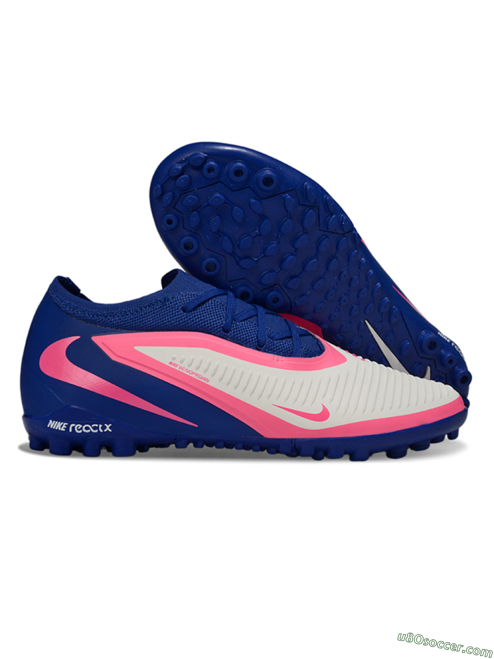 Nike Phantom 6 Low Elite TF Artificial Turf Soccer Shoes - Blue/Vibrant Pink/Light Grey 1