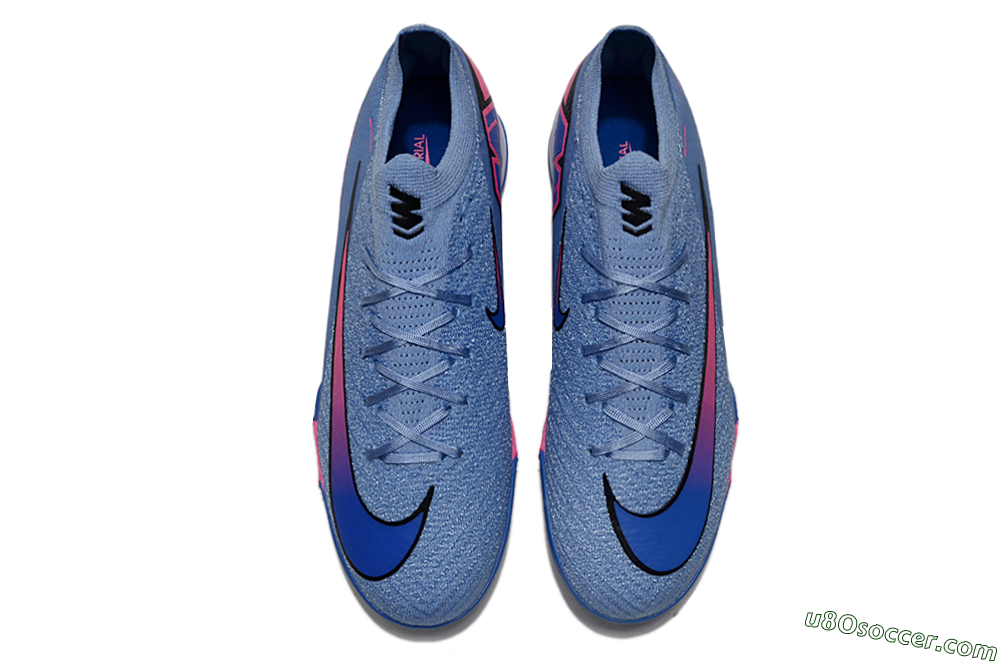 Nike Air Zoom Mercurial Vapor 16 Elite TF Artificial Turf Soccer Shoes - Blue/Electric Blue/Neon Pink 4