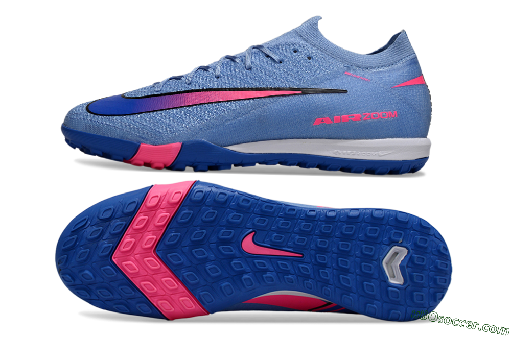 Nike Air Zoom Mercurial Vapor 16 Elite TF Artificial Turf Soccer Shoes - Blue/Electric Blue/Neon Pink 0