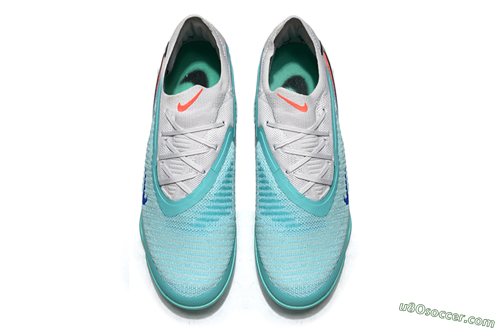 Nike Phantom 6 Low Elite TF Artificial Turf Soccer Shoes - Aqua/Bright Aqua/Coral Pink 4