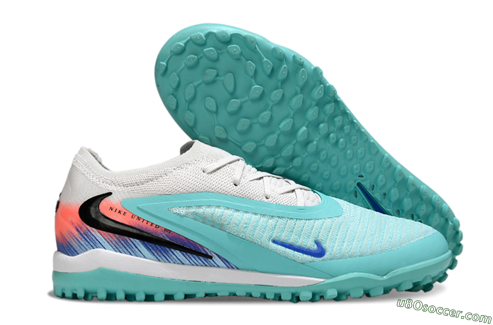 Nike Phantom 6 Low Elite TF Artificial Turf Soccer Shoes - Aqua/Bright Aqua/Coral Pink 1