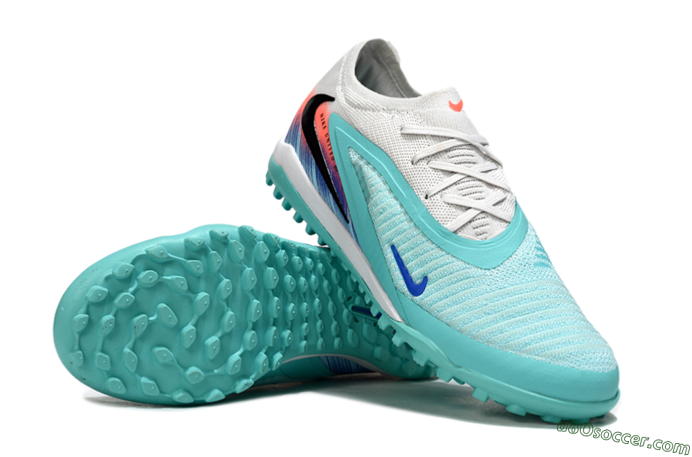 Nike Phantom 6 Low Elite TF Artificial Turf Soccer Shoes - Aqua/Bright Aqua/Coral Pink 3