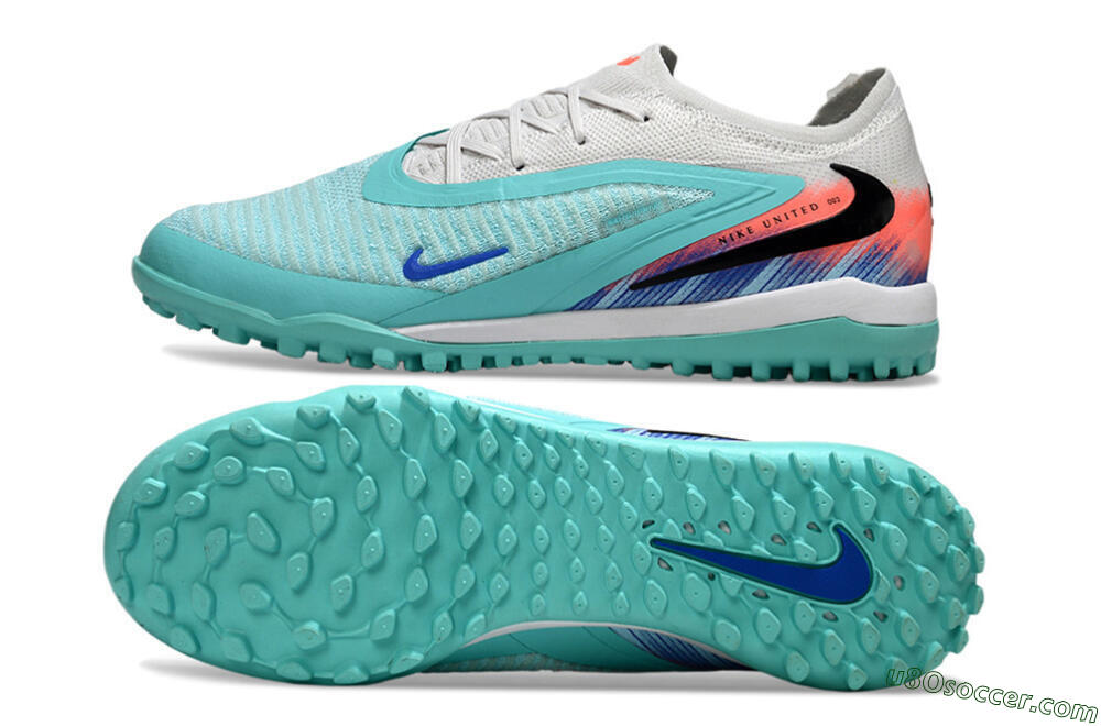 Nike Phantom 6 Low Elite TF Artificial Turf Soccer Shoes - Aqua/Bright Aqua/Coral Pink 0