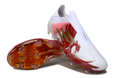 Adidas F50 Elite Laceless FG Firm Ground Soccer Cleats - White/Crimson Red/Golden Yellow