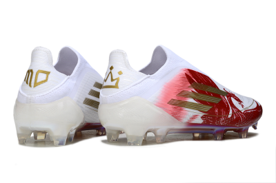 Adidas F50 Elite Laceless FG Firm Ground Soccer Cleats - White/Crimson Red/Golden Yellow