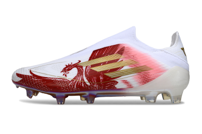 Adidas F50 Elite Laceless FG Firm Ground Soccer Cleats - White/Crimson Red/Golden Yellow