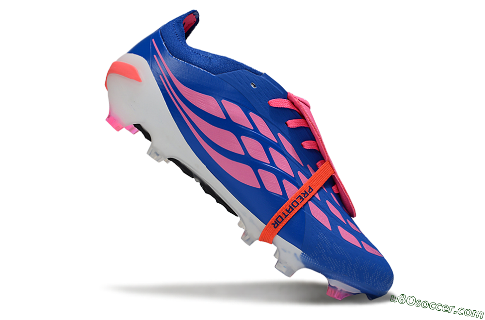 Adidas Predator 26 Elite Fold-Over Tongue FG Firm Ground Soccer Cleats - Blue/Electric Pink/Cerulean 4