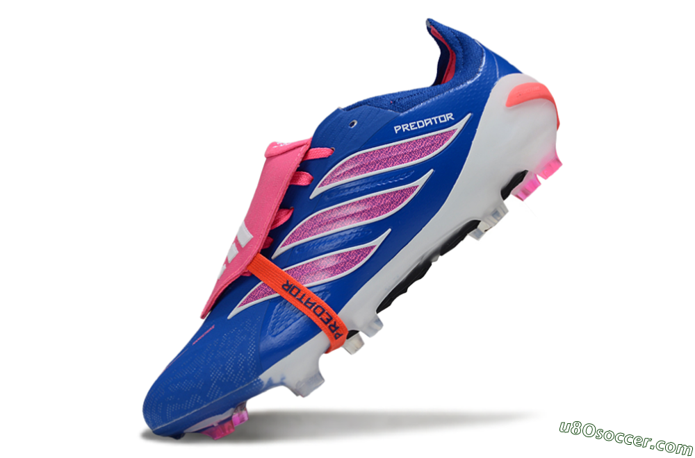 Adidas Predator 26 Elite Fold-Over Tongue FG Firm Ground Soccer Cleats - Blue/Electric Pink/Cerulean 5