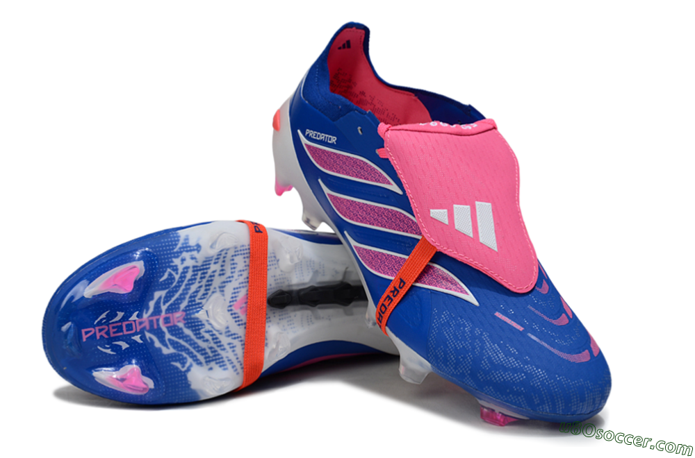 Adidas Predator 26 Elite Fold-Over Tongue FG Firm Ground Soccer Cleats - Blue/Electric Pink/Cerulean 3