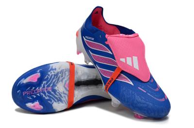 Adidas Predator 26 Elite Fold-Over Tongue FG Firm Ground Soccer Cleats - Blue/Electric Pink/Cerulean