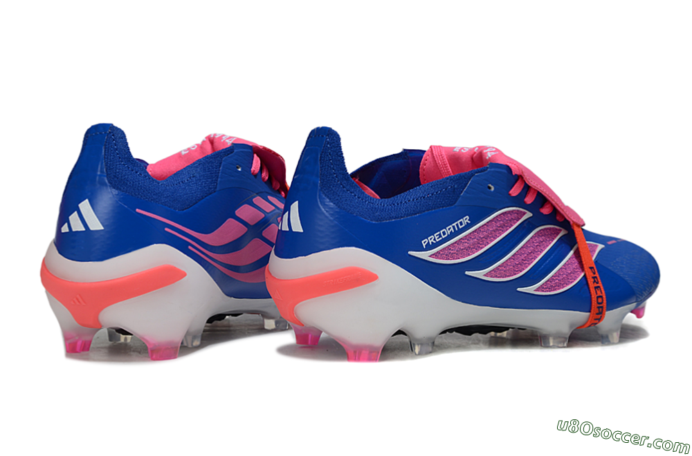 Adidas Predator 26 Elite Fold-Over Tongue FG Firm Ground Soccer Cleats - Blue/Electric Pink/Cerulean 6