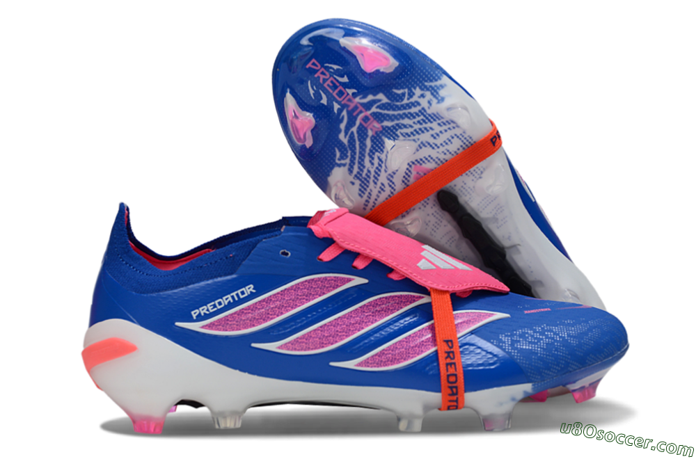 Adidas Predator 26 Elite Fold-Over Tongue FG Firm Ground Soccer Cleats - Blue/Electric Pink/Cerulean 1