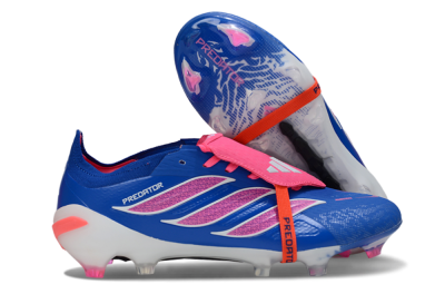 Adidas Predator 26 Elite Fold-Over Tongue FG Firm Ground Soccer Cleats - Blue/Electric Pink/Cerulean