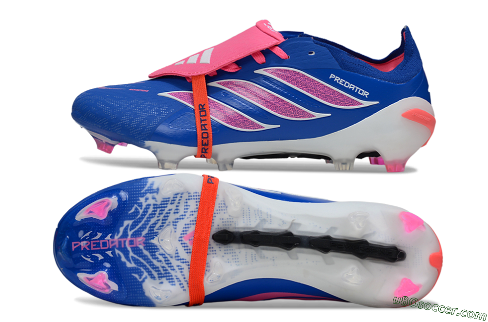 Adidas Predator 26 Elite Fold-Over Tongue FG Firm Ground Soccer Cleats - Blue/Electric Pink/Cerulean 0