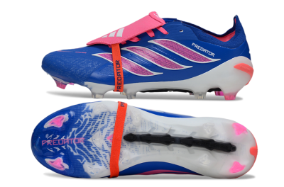 Adidas Predator 26 Elite Fold-Over Tongue FG Firm Ground Soccer Cleats - Blue/Electric Pink/Cerulean