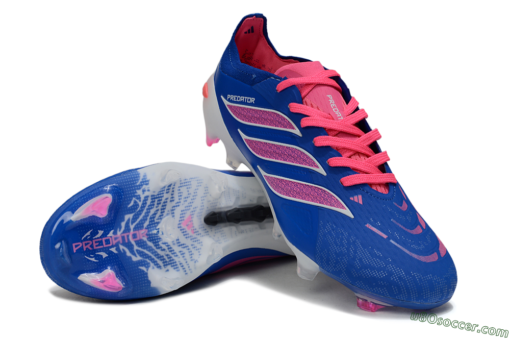 Adidas Predator 26 Elite FG Firm Ground Soccer Cleats - Blue/Electric Blue/Fuchsia Pink 3