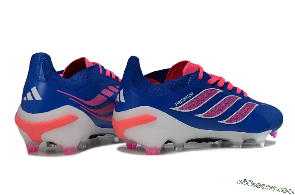 Adidas Predator 26 Elite FG Firm Ground Soccer Cleats - Blue/Electric Blue/Fuchsia Pink 6