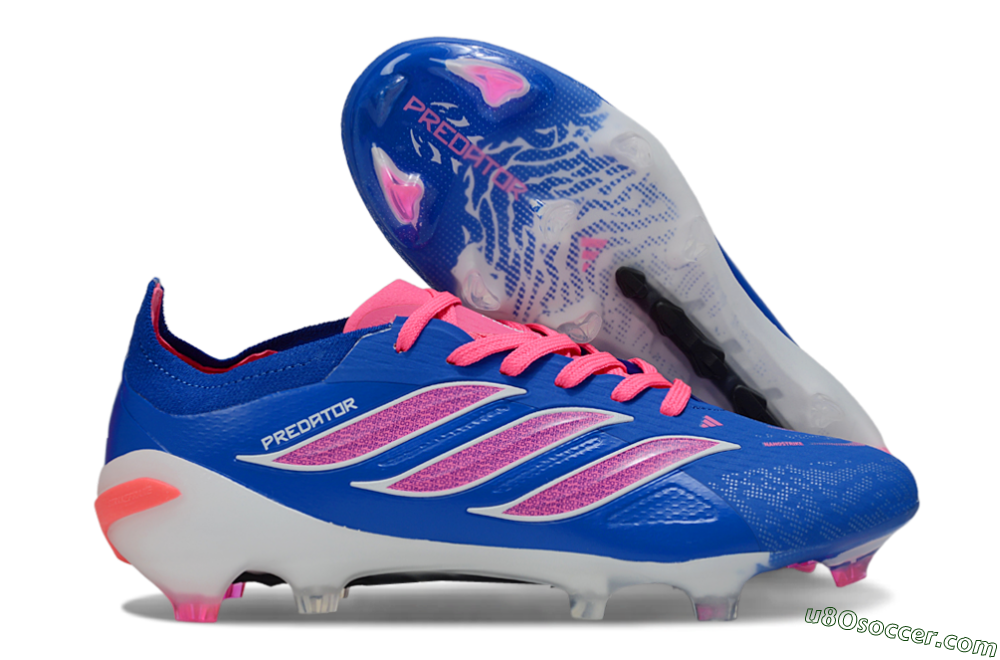 Adidas Predator 26 Elite FG Firm Ground Soccer Cleats - Blue/Electric Blue/Fuchsia Pink 1