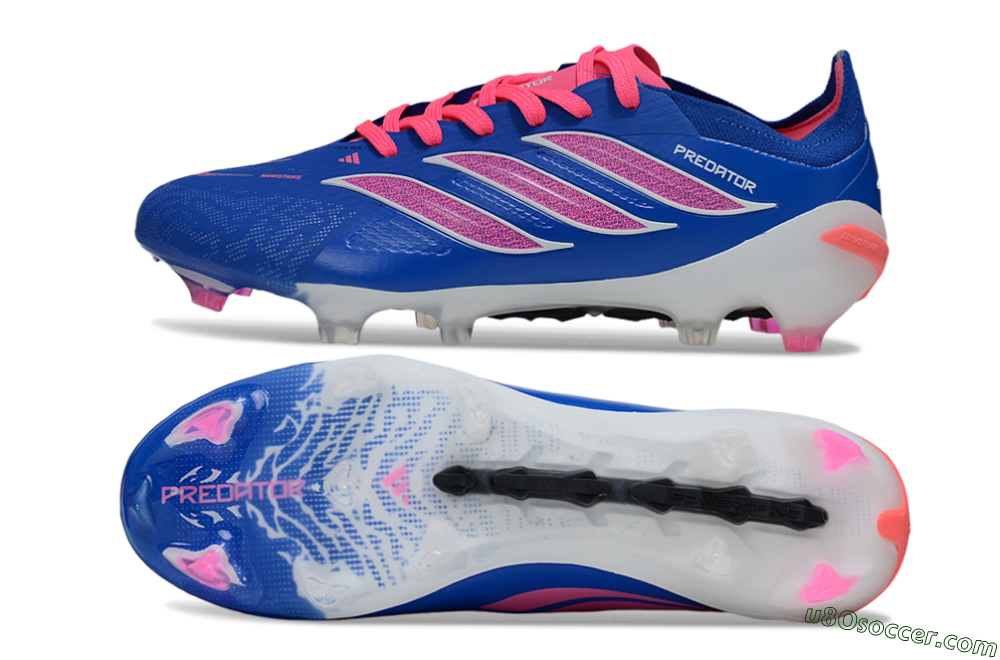 Adidas Predator 26 Elite FG Firm Ground Soccer Cleats - Blue/Electric Blue/Fuchsia Pink 0