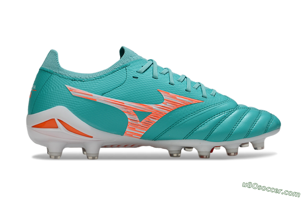 Mizuno Morelia Neo 4 FG Firm Ground Soccer Cleats - Teal/Coral Burst/Sky Blue 5