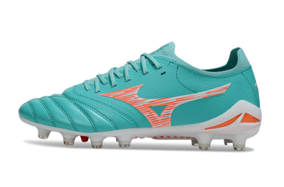 Mizuno Morelia Neo 4 FG Firm Ground Soccer Cleats - Teal/Coral Burst/Sky Blue