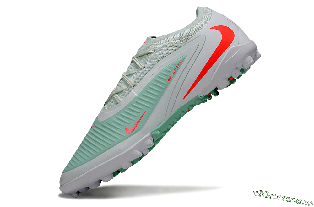 Nike Phantom 6 Low Elite TF Artificial Turf Soccer Shoes - LightGreen/CoralOrange/White 5