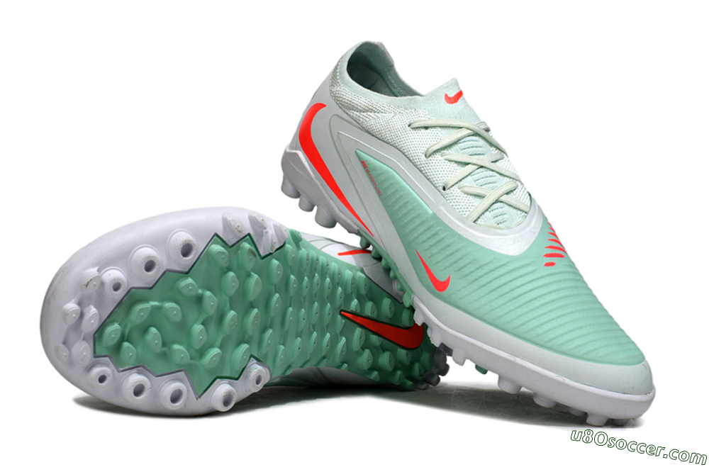 Nike Phantom 6 Low Elite TF Artificial Turf Soccer Shoes - LightGreen/CoralOrange/White 0