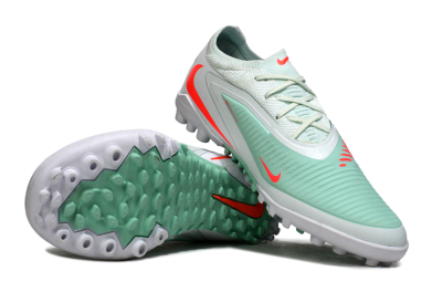 Nike Phantom 6 Low Elite TF Artificial Turf Soccer Shoes - LightGreen/CoralOrange/White