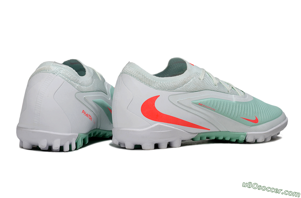 Nike Phantom 6 Low Elite TF Artificial Turf Soccer Shoes - LightGreen/CoralOrange/White 6