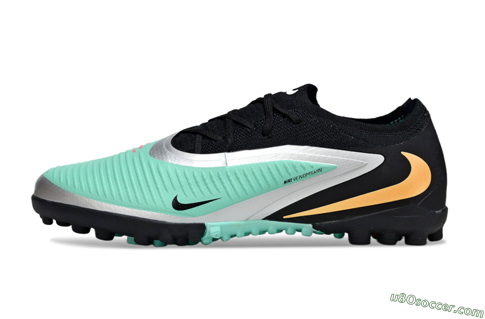 Nike Phantom 6 Low Elite TF Artificial Turf Soccer Shoes - Teal/Black/Rose 2