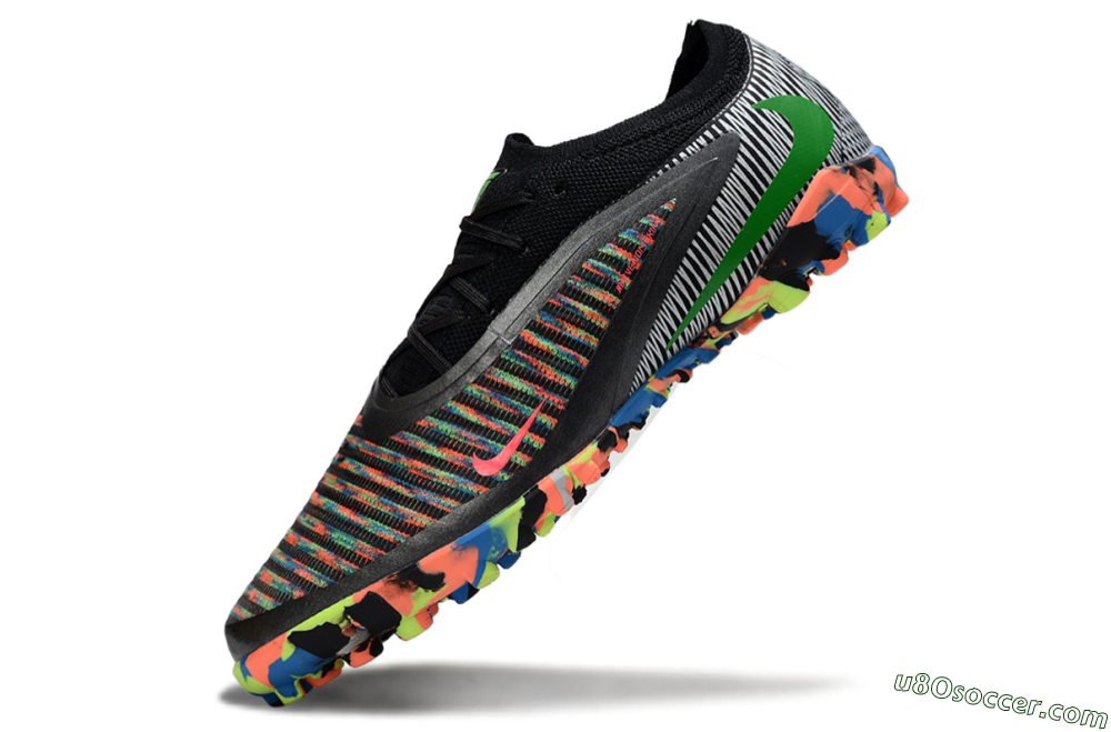 Nike Phantom 6 Low Elite TF Artificial Turf Soccer Shoes - Black/Vibrant Neon/Graphic Multicolor 5
