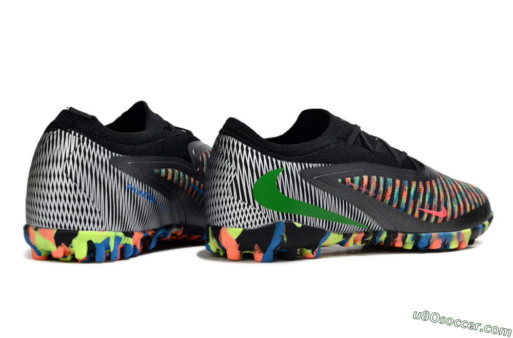 Nike Phantom 6 Low Elite TF Artificial Turf Soccer Shoes - Black/Vibrant Neon/Graphic Multicolor 6