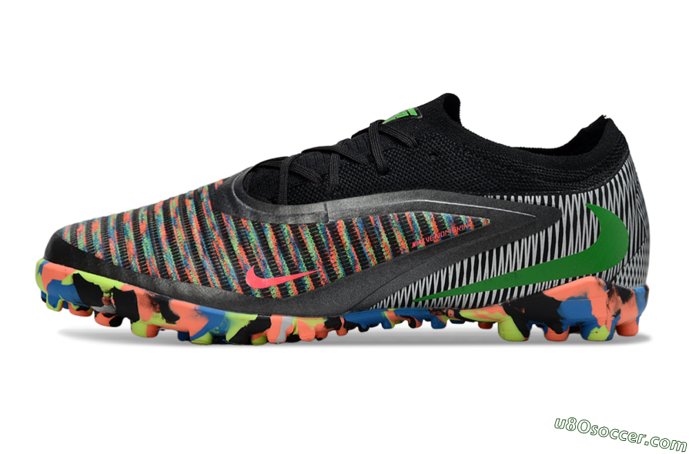 Nike Phantom 6 Low Elite TF Artificial Turf Soccer Shoes - Black/Vibrant Neon/Graphic Multicolor 2