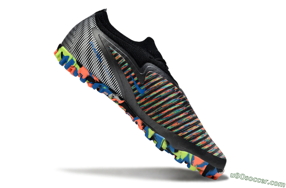 Nike Phantom 6 Low Elite TF Artificial Turf Soccer Shoes - Black/Vibrant Neon/Graphic Multicolor 4