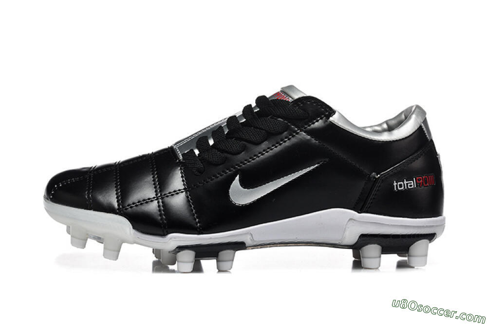 Nike Total 90 III FG Firm Ground Soccer Cleats - Black/Silver/White 2